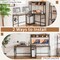 Costway L-shaped Desk with Power Outlet Large Corner Desk Converts to 2-Person Long Desk Rustic Brown/Black